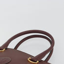 CARTIER Must Line Hand Bag Leather Bordeaux Gold Auth bs36622A-8