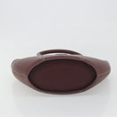 CARTIER Must Line Hand Bag Leather Bordeaux Gold Auth bs36622A-9
