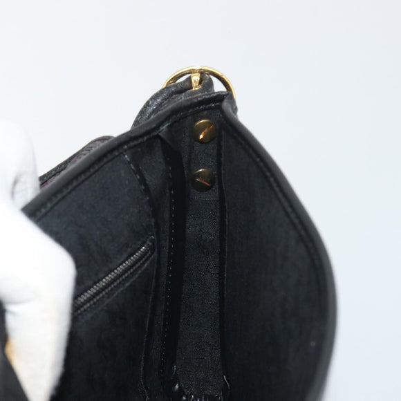 SAINT LAURENT Shoulder Bag PVC Canvas Black Gold Auth bs36624