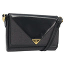 SAINT LAURENT Shoulder Bag PVC Canvas Black Gold Auth bs36624-1