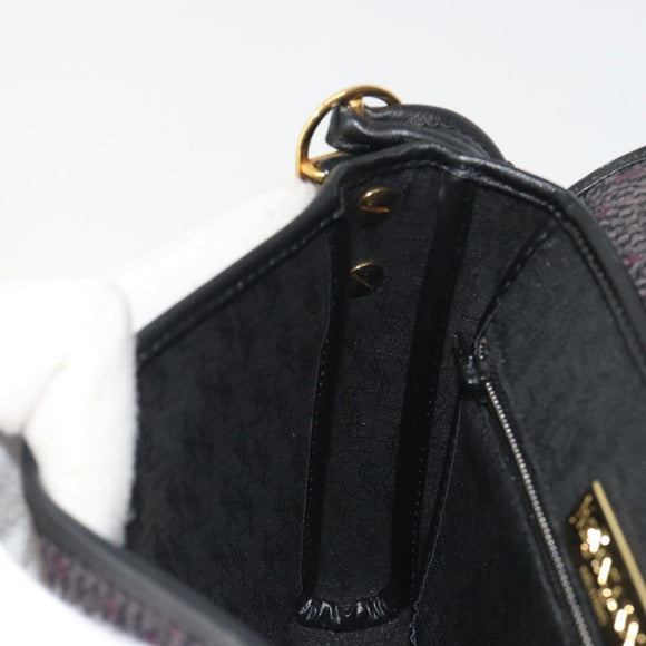 SAINT LAURENT Shoulder Bag PVC Canvas Black Gold Auth bs36624