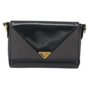 SAINT LAURENT Shoulder Bag PVC Canvas Black Gold Auth bs36624-13