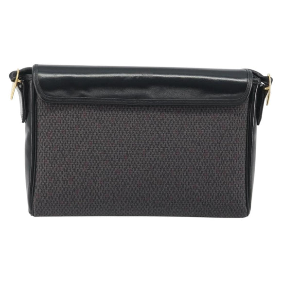 SAINT LAURENT Shoulder Bag PVC Canvas Black Gold Auth bs36624