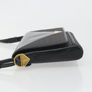 SAINT LAURENT Shoulder Bag PVC Canvas Black Gold Auth bs36624-4