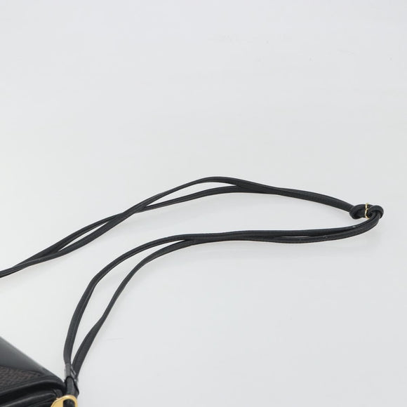 SAINT LAURENT Shoulder Bag PVC Canvas Black Gold Auth bs36624