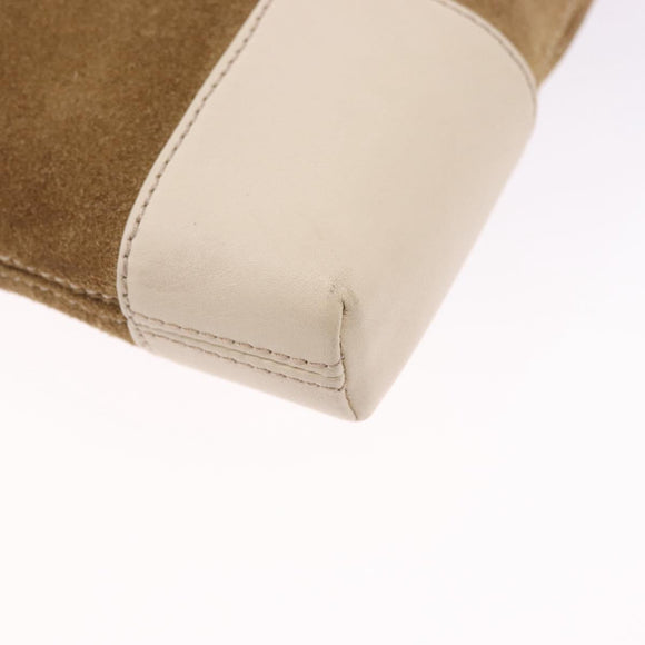 LOEWE Shoulder Bag Suede Brown Gold Auth bs36625