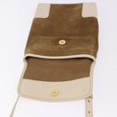 LOEWE Shoulder Bag Suede Brown Gold Auth bs36625-15