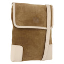 LOEWE Shoulder Bag Suede Brown Gold Auth bs36625-1