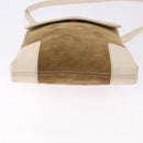 LOEWE Shoulder Bag Suede Brown Gold Auth bs36625-9