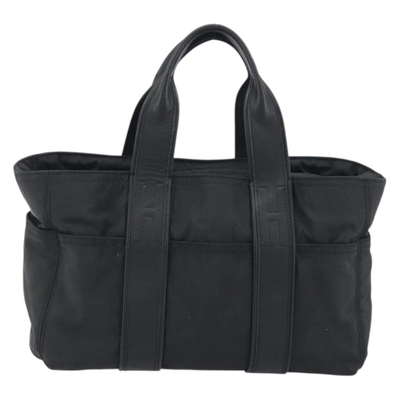HERMES Acape Luco PM Hand Bag Nylon Black Auth bs36629