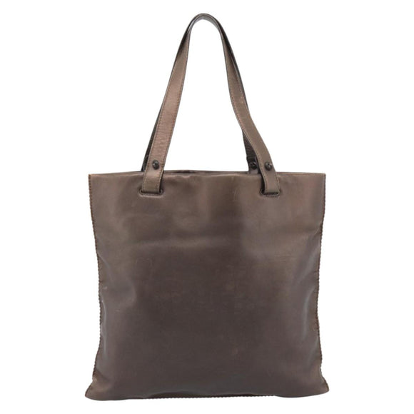 LOEWE Tote Bag Leather Bronze Auth bs36630