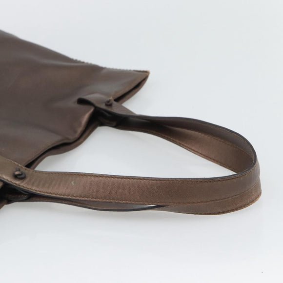 LOEWE Tote Bag Leather Bronze Auth bs36630