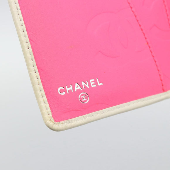 CHANEL Cambon Line Day Planner Cover Leather Black Silver CC Auth bs36631