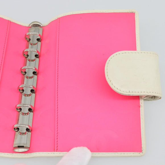 CHANEL Cambon Line Day Planner Cover Leather Black Silver CC Auth bs36631