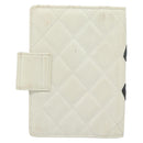 CHANEL Cambon Line Day Planner Cover Leather Black Silver CC Auth bs36631-2