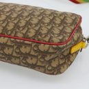 Christian Dior Trotter Canvas Rasta Color Bag PVC Brown Silver Auth bs36632-12