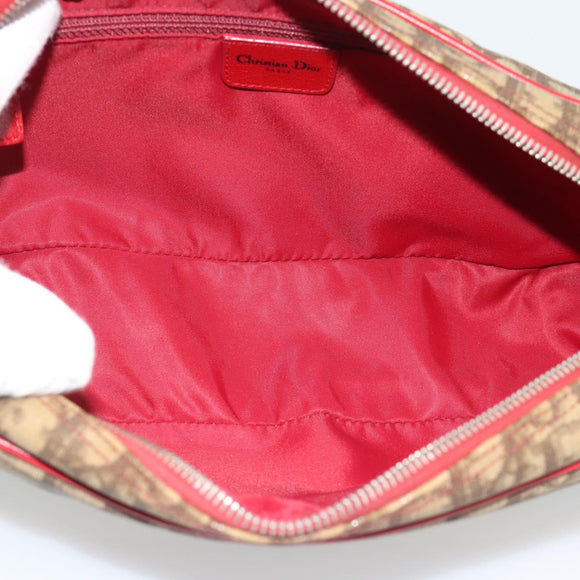 Christian Dior Trotter Canvas Rasta Color Bag PVC Brown Silver Auth bs36632