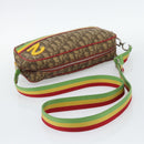 Christian Dior Trotter Canvas Rasta Color Bag PVC Brown Silver Auth bs36632-7