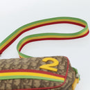 Christian Dior Trotter Canvas Rasta Color Bag PVC Brown Silver Auth bs36632-8
