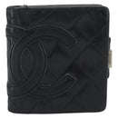 CHANEL Matelasse Cambon Line Wallet Lamb Skin Black CC Auth bs36633-13
