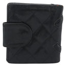 CHANEL Matelasse Cambon Line Wallet Lamb Skin Black CC Auth bs36633-2