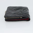 CHANEL Matelasse Cambon Line Wallet Lamb Skin Black CC Auth bs36633-5