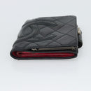 CHANEL Matelasse Cambon Line Wallet Lamb Skin Black CC Auth bs36633-6
