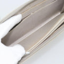 CHANEL Long Wallet Leather Ivory Silver CC Auth bs36634-18