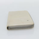 CHANEL Long Wallet Leather Ivory Silver CC Auth bs36634-4