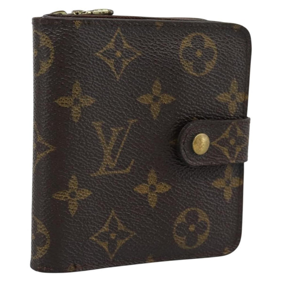 LOUIS VUITTON Monogram Compact Zip Wallet M61667 LV Auth bs36635