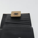 CHANEL Choco Bar line Wallet Leather Beige CC Auth bs36636-18