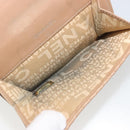 CHANEL Choco Bar line Wallet Leather Beige CC Auth bs36636-11