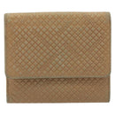 CHANEL Choco Bar line Wallet Leather Beige CC Auth bs36636-2