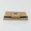 CHANEL Choco Bar line Wallet Leather Beige CC Auth bs36636-5