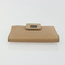 CHANEL Choco Bar line Wallet Leather Beige CC Auth bs36636-6