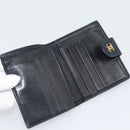CHANEL Bicolore Bifold Wallet Lamb Skin Black CC Auth bs36637-8