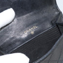 CHANEL Bicolore Bifold Wallet Lamb Skin Black CC Auth bs36637-11