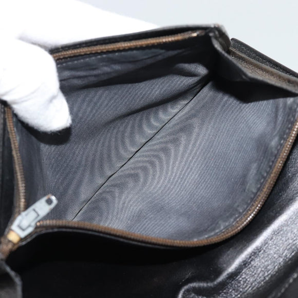 CHANEL Long Wallet Patent leather Black Gold CC Auth bs36639