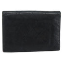 CHANEL Matelasse Cambon Line Wallet Leather Black Silver CC Auth bs36640-3
