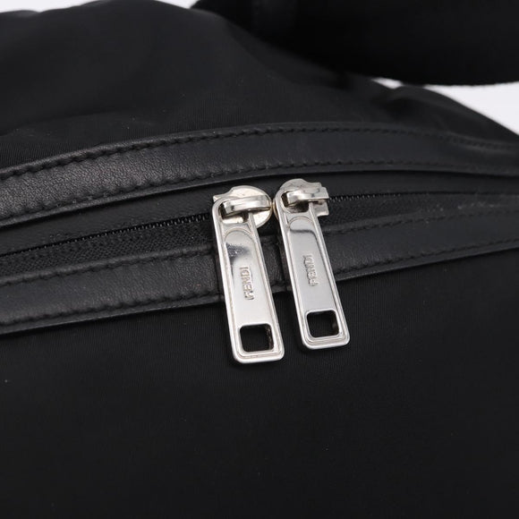 FENDI Backpack Nylon Black Silver Auth bs36641V