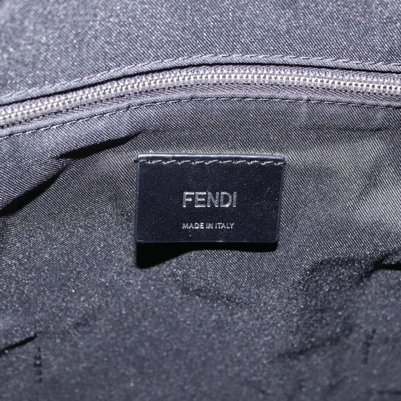 FENDI Backpack Nylon Black Silver Auth bs36641V