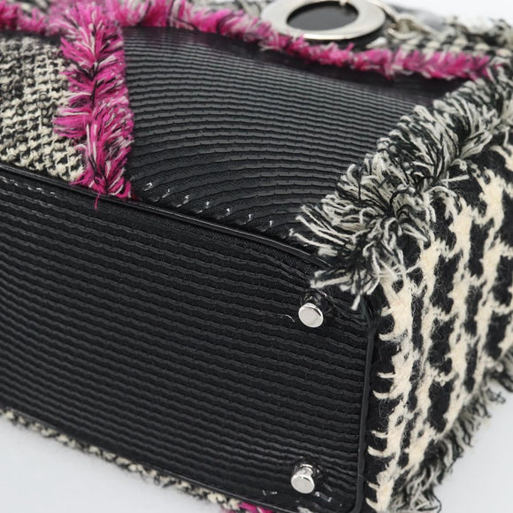 Christian Dior Diorissimo Hand Bag Canvas Black White Auth bs36646V