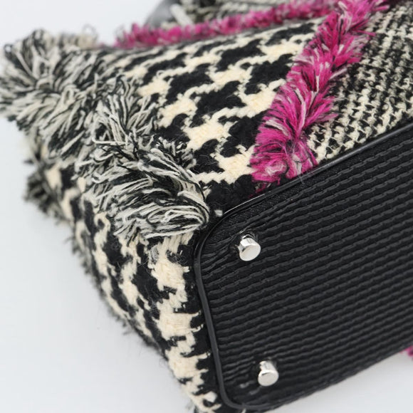 Christian Dior Diorissimo Hand Bag Canvas Black White Auth bs36646V