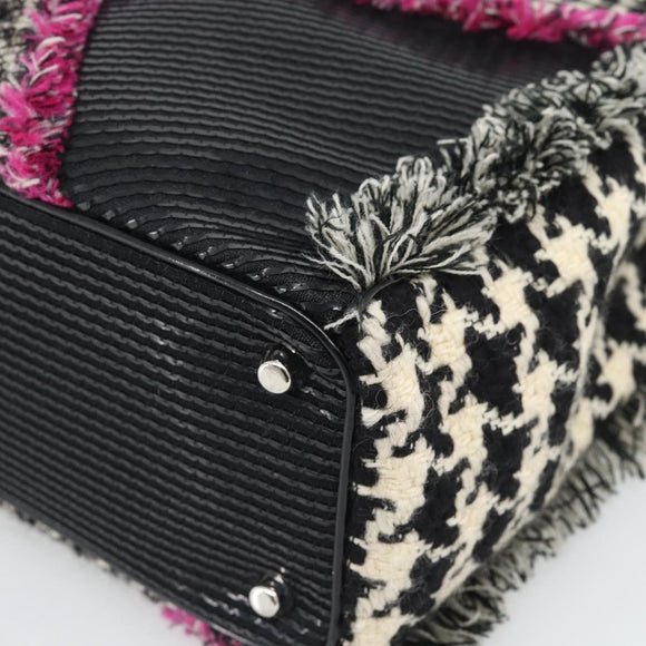Christian Dior Diorissimo Hand Bag Canvas Black White Auth bs36646V
