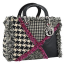 Christian Dior Diorissimo Hand Bag Canvas Black White Auth bs36646V-1