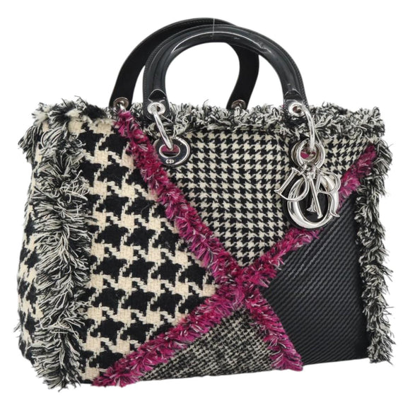 Christian Dior Diorissimo Hand Bag Canvas Black White Auth bs36646V
