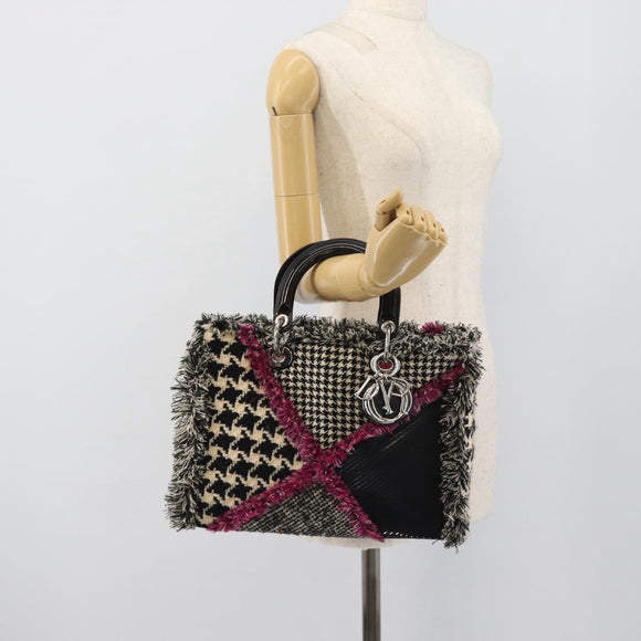 Christian Dior Diorissimo Hand Bag Canvas Black White Auth bs36646V