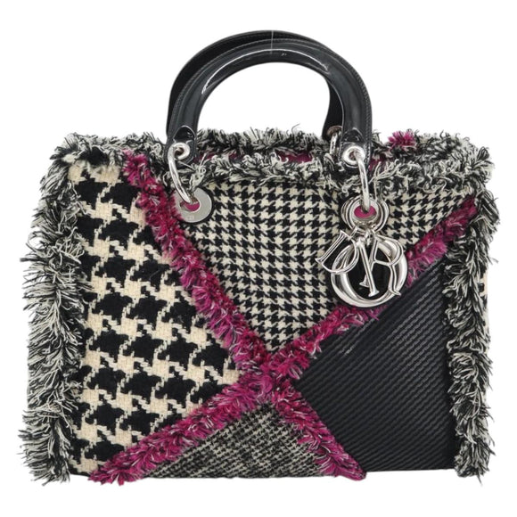 Christian Dior Diorissimo Hand Bag Canvas Black White Auth bs36646V