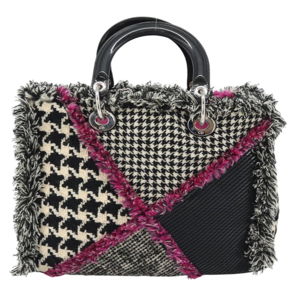 Christian Dior Diorissimo Hand Bag Canvas Black White Auth bs36646V