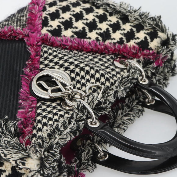 Christian Dior Diorissimo Hand Bag Canvas Black White Auth bs36646V